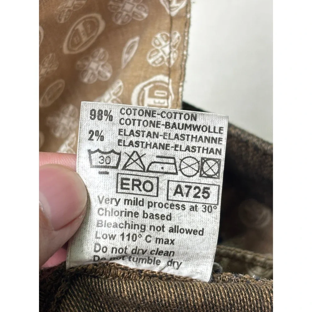 Teleria Zed Cobra 19 Brown Textured Italian Trousers Mens Size 38X29 Made Italy